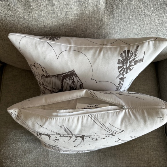 Farmhouse Barn with Windmill Throw Pillows Set of 2 16”x 16” - Picture 6 of 6